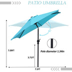 Parasol de terrasse Ainfox de 2,3 m, parasol d'extérieur inclinable multicolore sans base
