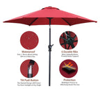 Parasol de terrasse Ainfox de 2,3 m, parasol d'extérieur inclinable multicolore sans base