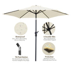 Parasol de terrasse Ainfox de 2,3 m, parasol d'extérieur inclinable multicolore sans base