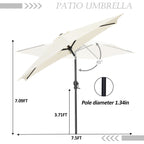 Parasol de terrasse Ainfox de 2,3 m, parasol d'extérieur inclinable multicolore sans base