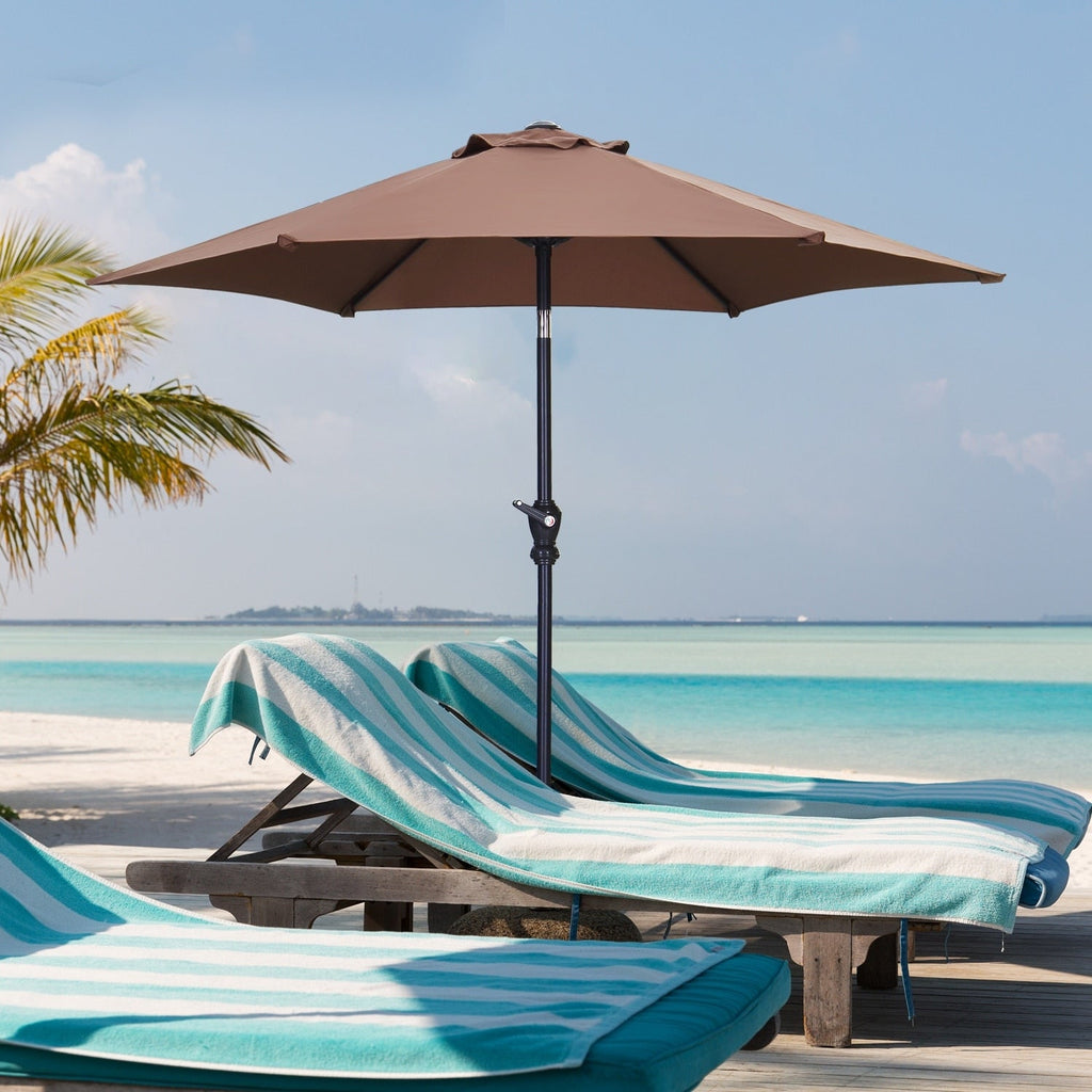 Parasol de terrasse Ainfox de 2,3 m, parasol d'extérieur inclinable multicolore sans base