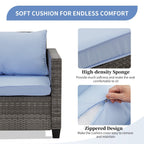 Ensemble de canapés d'extérieur Ainfox pour patio, canapé sectionnel en osier, meubles de patio, canapé en rotin