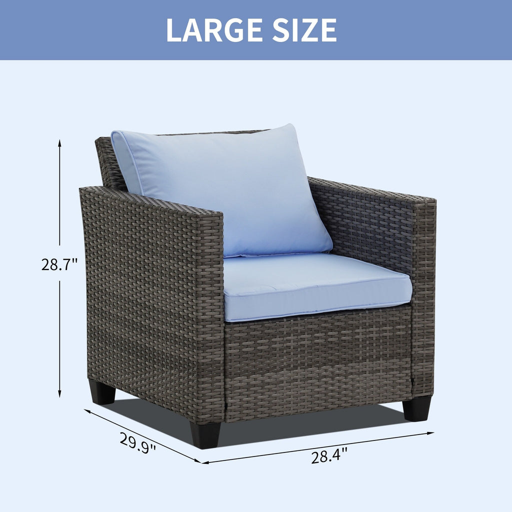 Ensemble de canapés d'extérieur Ainfox pour patio, canapé sectionnel en osier, meubles de patio, canapé en rotin