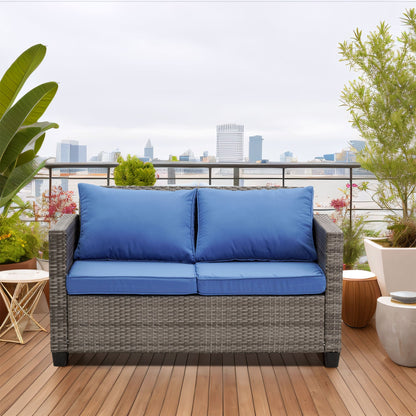 Ensemble de canapés d'extérieur Ainfox pour patio, canapé sectionnel en osier, meubles de patio, canapé en rotin