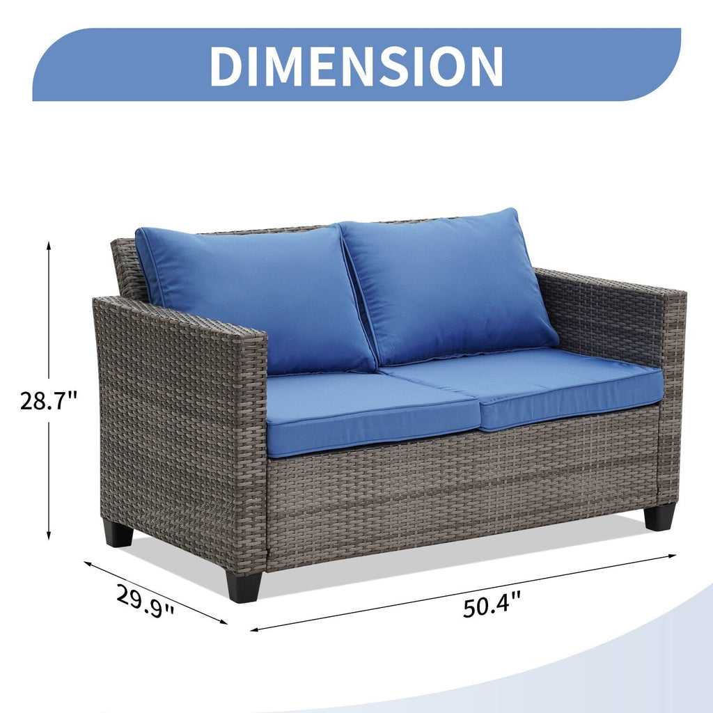 Ensemble de canapés d'extérieur Ainfox pour patio, canapé sectionnel en osier, meubles de patio, canapé en rotin