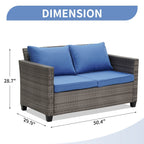 Ensemble de canapés d'extérieur Ainfox pour patio, canapé sectionnel en osier, meubles de patio, canapé en rotin