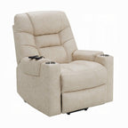 Fauteuil releveur électrique Aira avec massage chauffant, similicuir gris