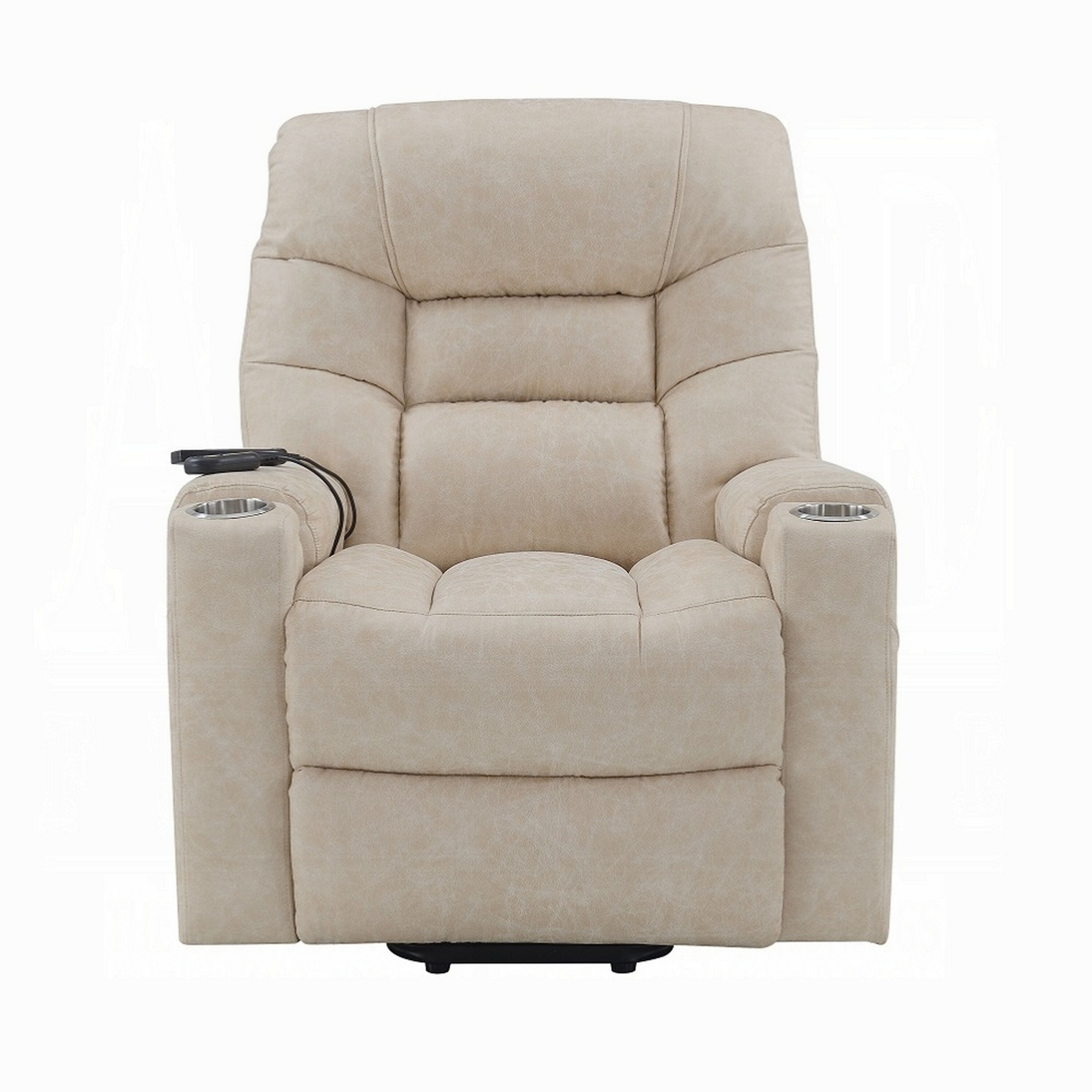 Fauteuil releveur électrique Aira avec massage chauffant, similicuir gris