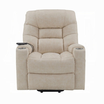 Fauteuil releveur électrique Aira avec massage chauffant, similicuir gris