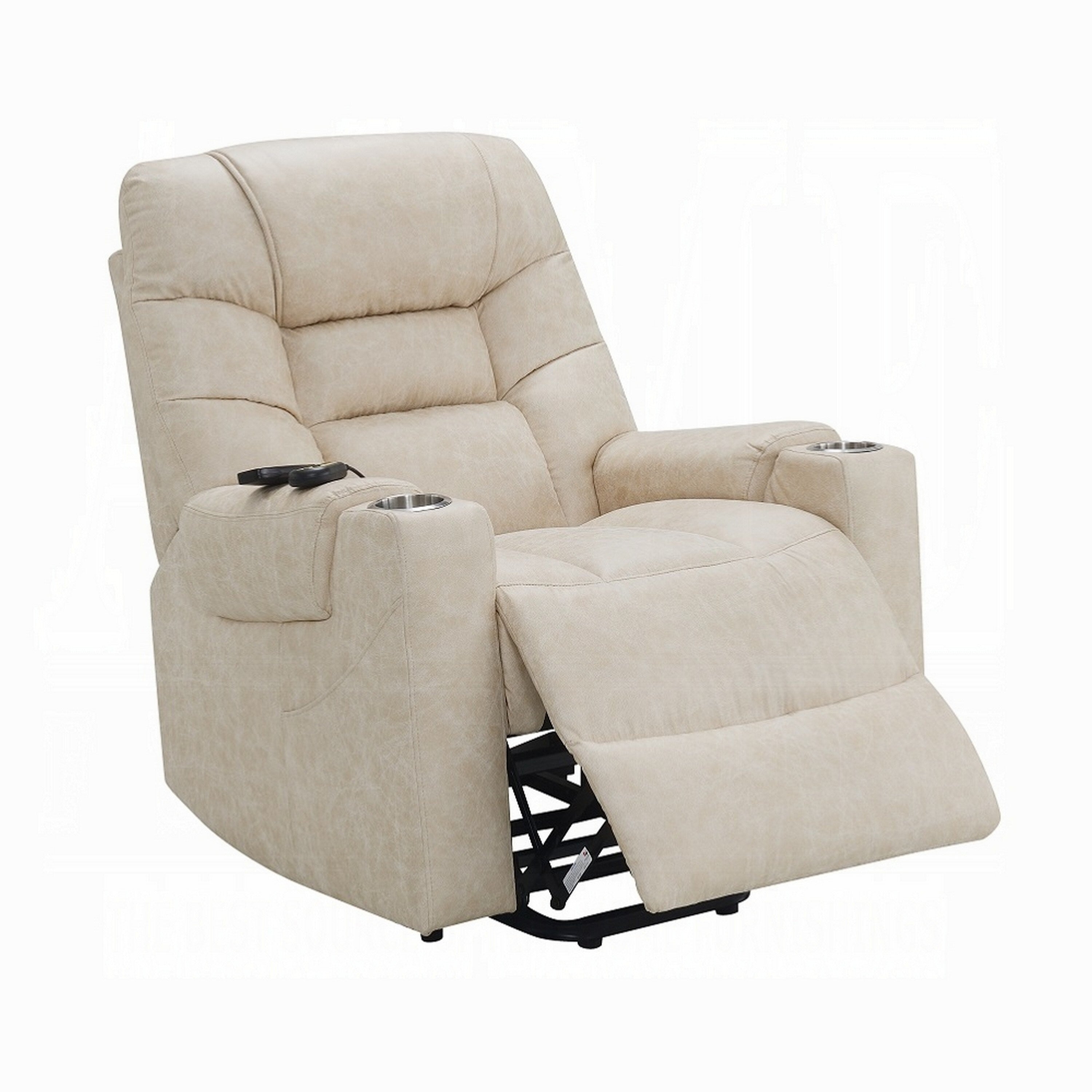 Fauteuil releveur électrique Aira avec massage chauffant, similicuir gris