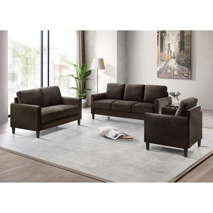 Ensemble de salon avec accoudoirs en velours Clayfell Airell