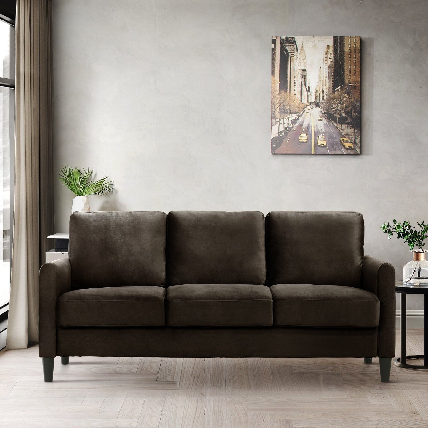 Ensemble de salon avec accoudoirs en velours Clayfell Airell