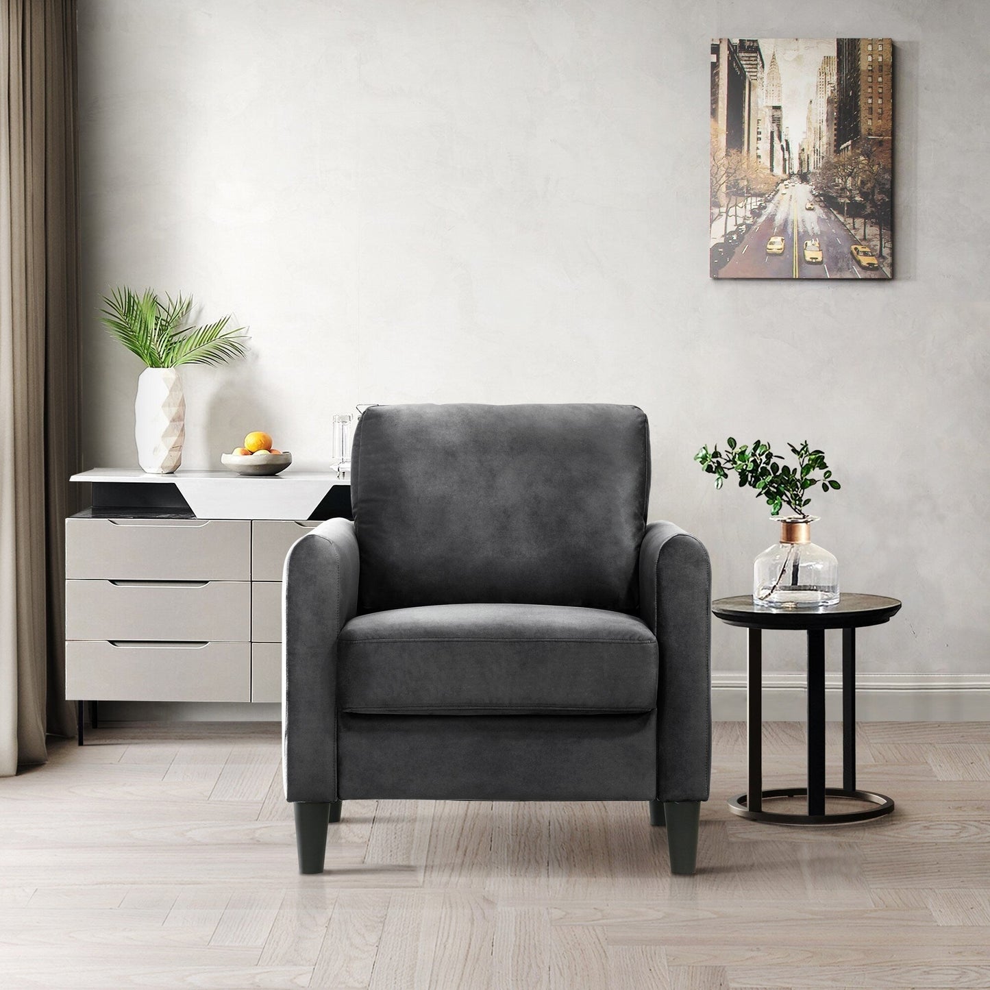 Ensemble de salon avec accoudoirs en velours Clayfell Airell