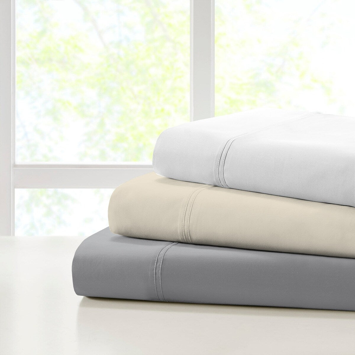 Parure de draps Aireolux en satin de coton infroissable 600 fils