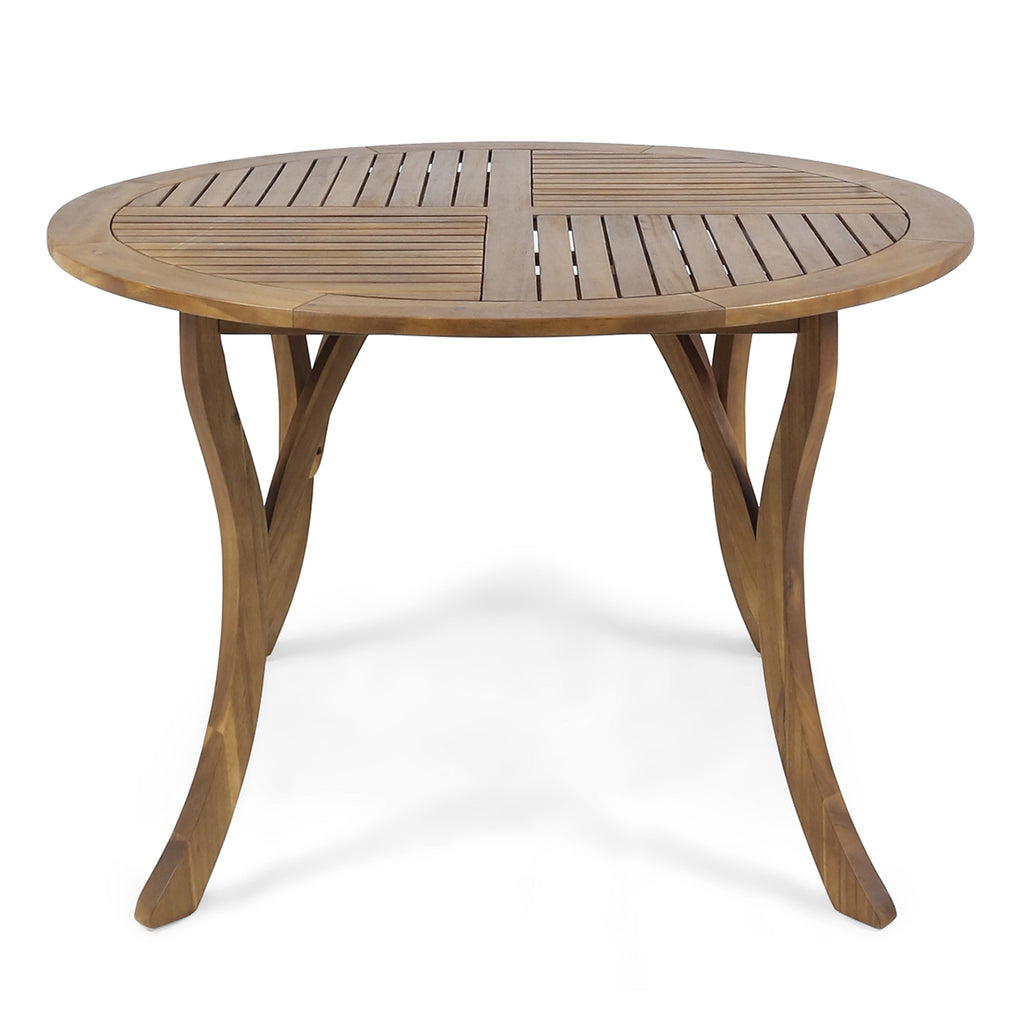 Ensemble de salle à manger d'extérieur Albury 5 pièces en bois d'acacia et osier par Christopher Knight Home - N/A