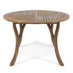 Ensemble de salle à manger d'extérieur Albury 5 pièces en bois d'acacia et osier par Christopher Knight Home - N/A
