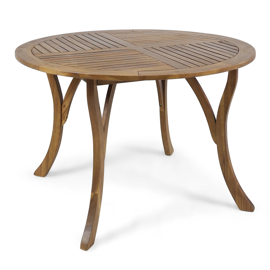Ensemble de salle à manger d'extérieur Albury 5 pièces en bois d'acacia et osier par Christopher Knight Home - N/A