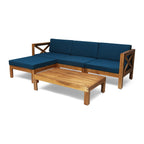 Ensemble de canapés d'extérieur Alcove en bois d'acacia 5 pièces par Christopher Knight Home