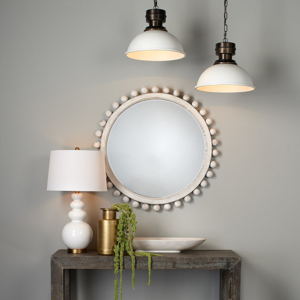 Miroir rond en bois Alden Décor Orion, naturel