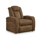 Fauteuil inclinable électrique Alexy, porte-gobelet, port USB, similicuir marron