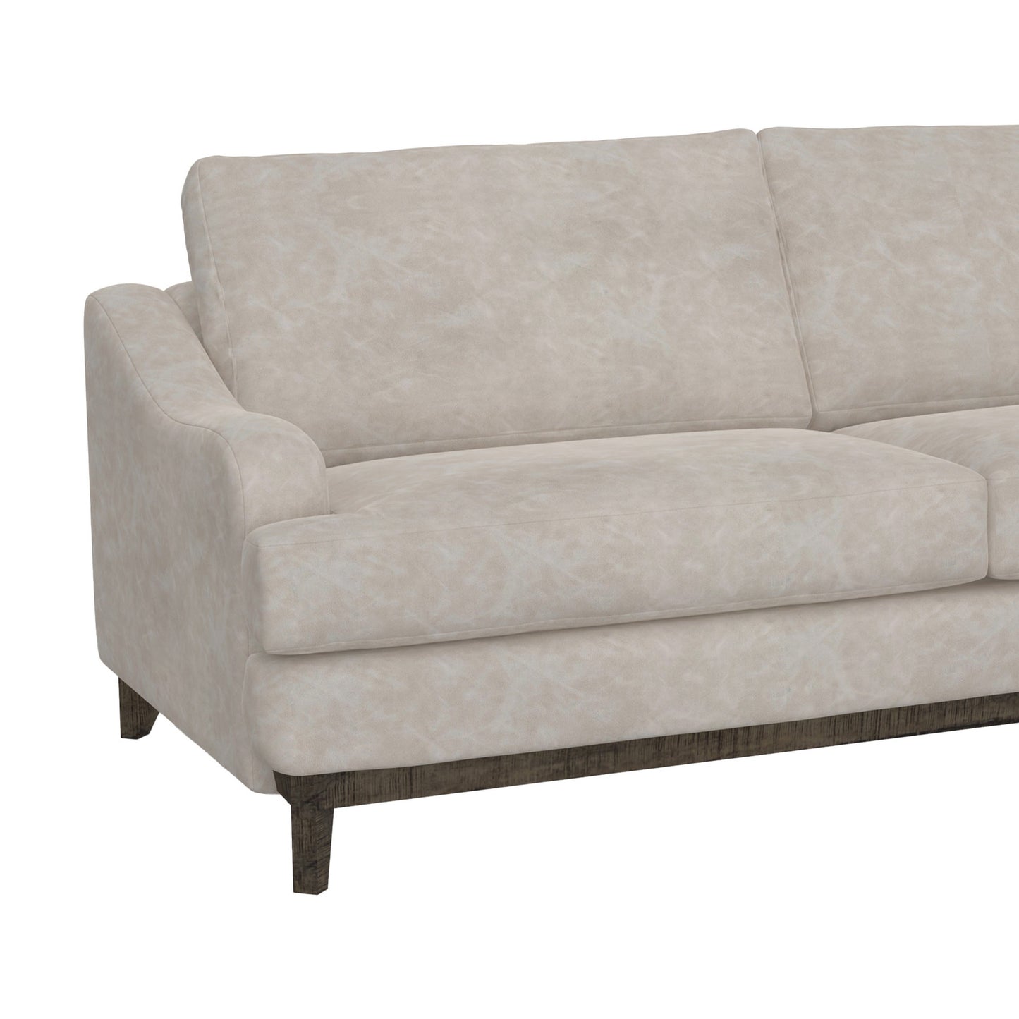 Canapé Alfi, 85 pouces, 2 coussins décoratifs, similicuir gris huître moderne