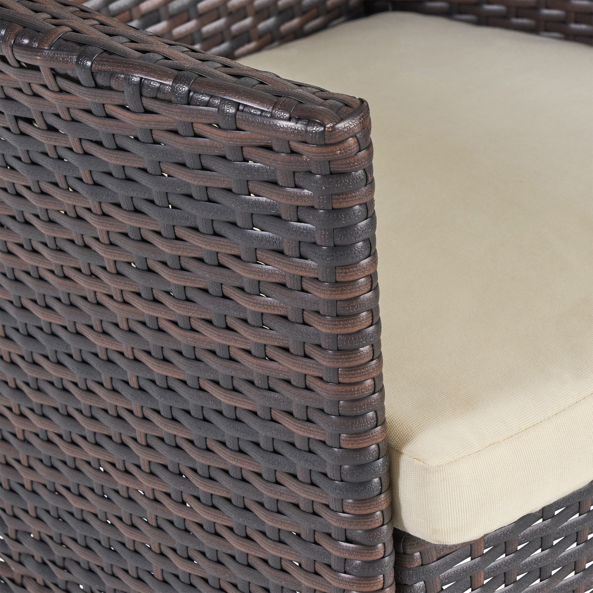 Ensemble de salle à manger d'extérieur 9 pièces en bois et osier Algoma par Christopher Knight Home
