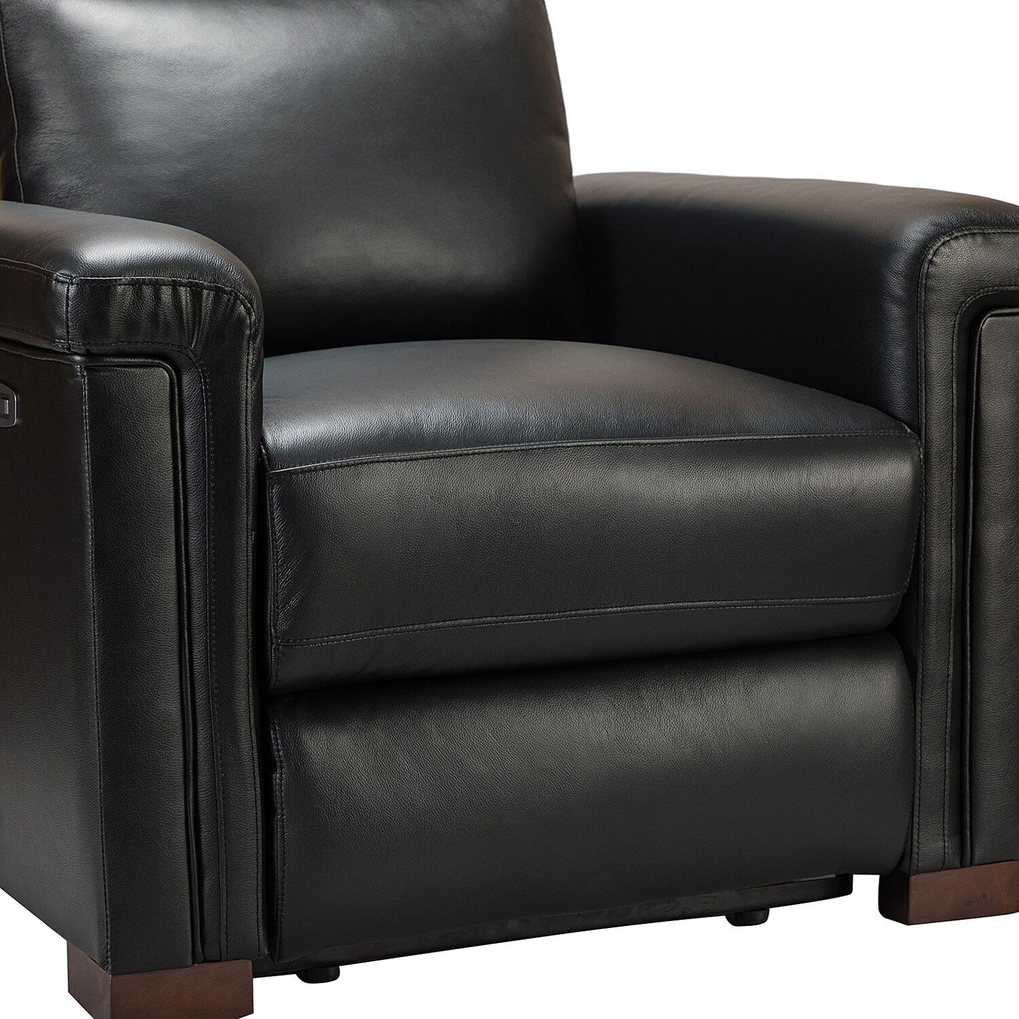 Fauteuil inclinable électrique classique contemporain Alicia 34,65 pouces de large en cuir véritable avec port USB