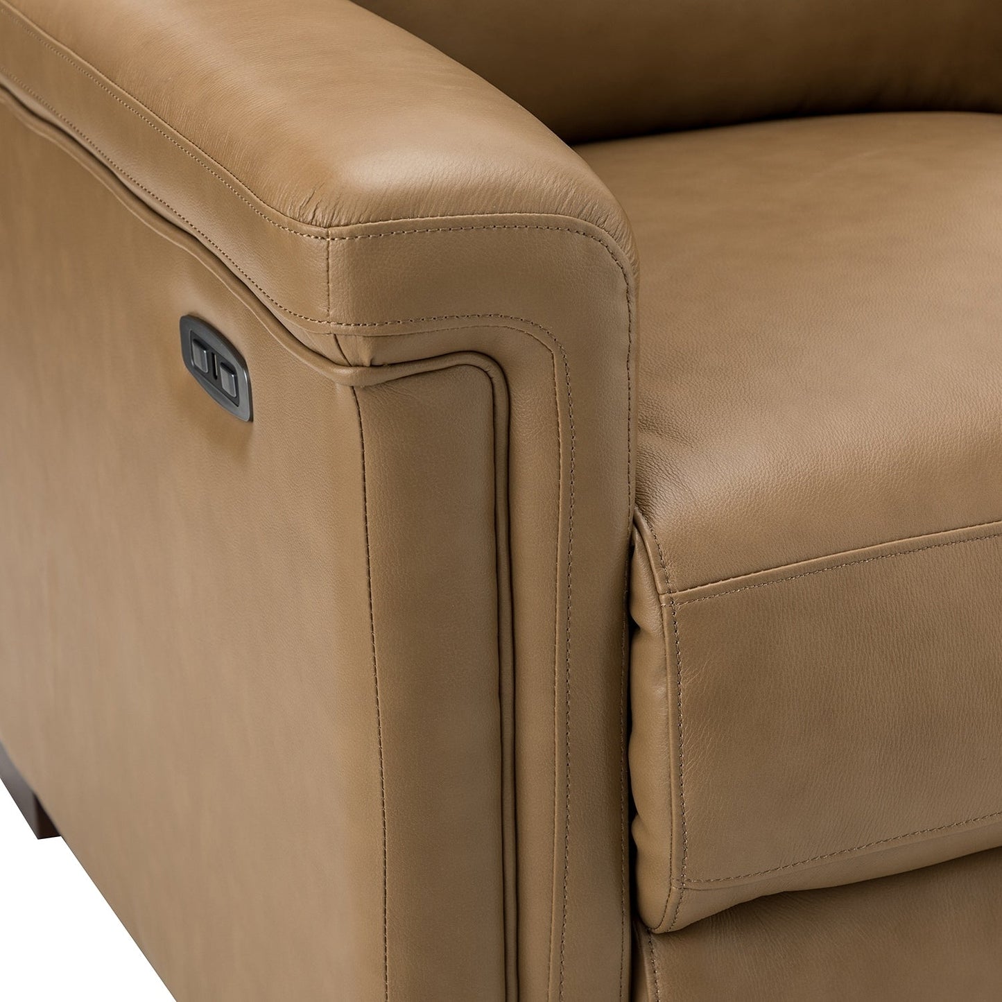 Fauteuil inclinable électrique classique contemporain Alicia 34,65 pouces de large en cuir véritable avec port USB