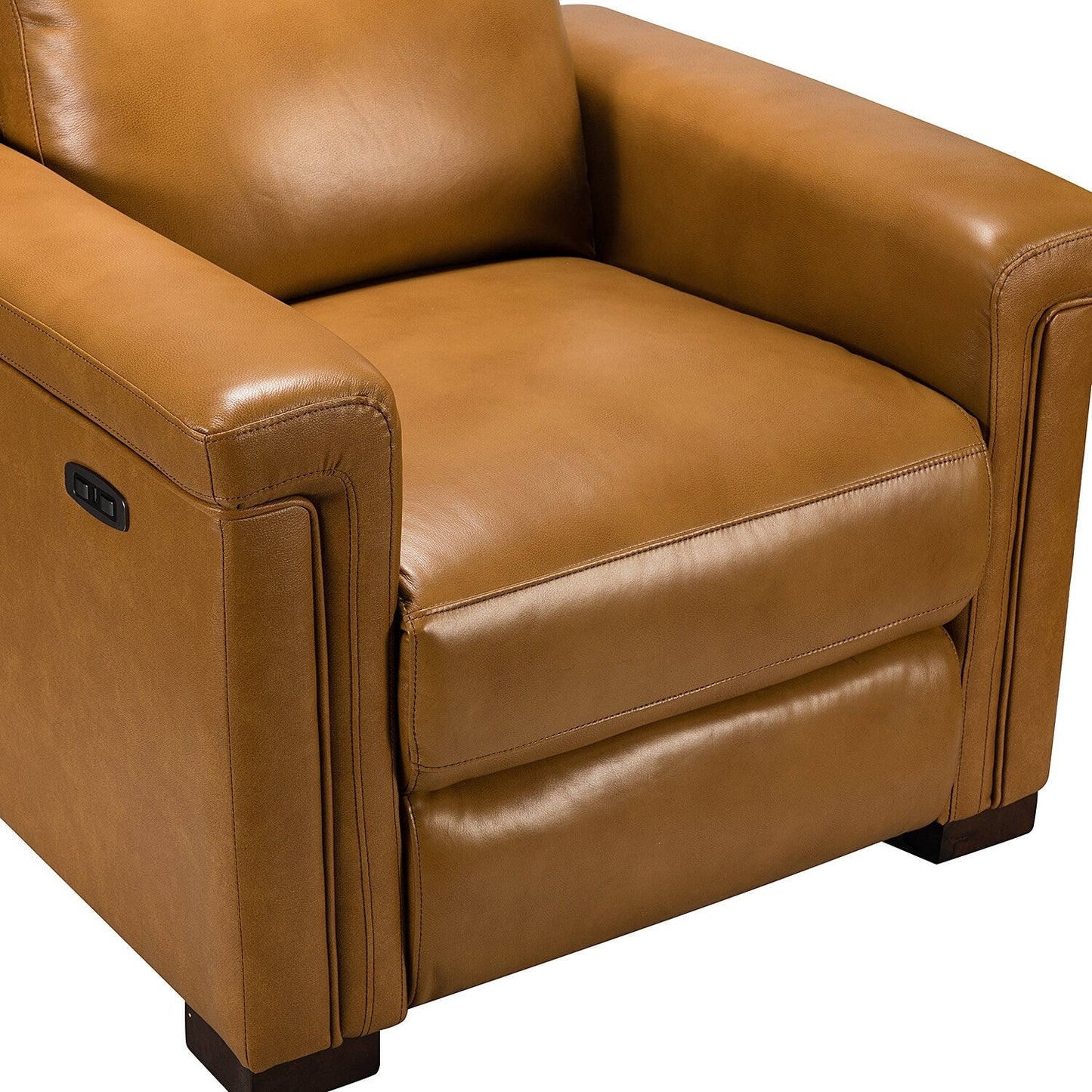 Fauteuil inclinable électrique classique contemporain Alicia 34,65 pouces de large en cuir véritable avec port USB