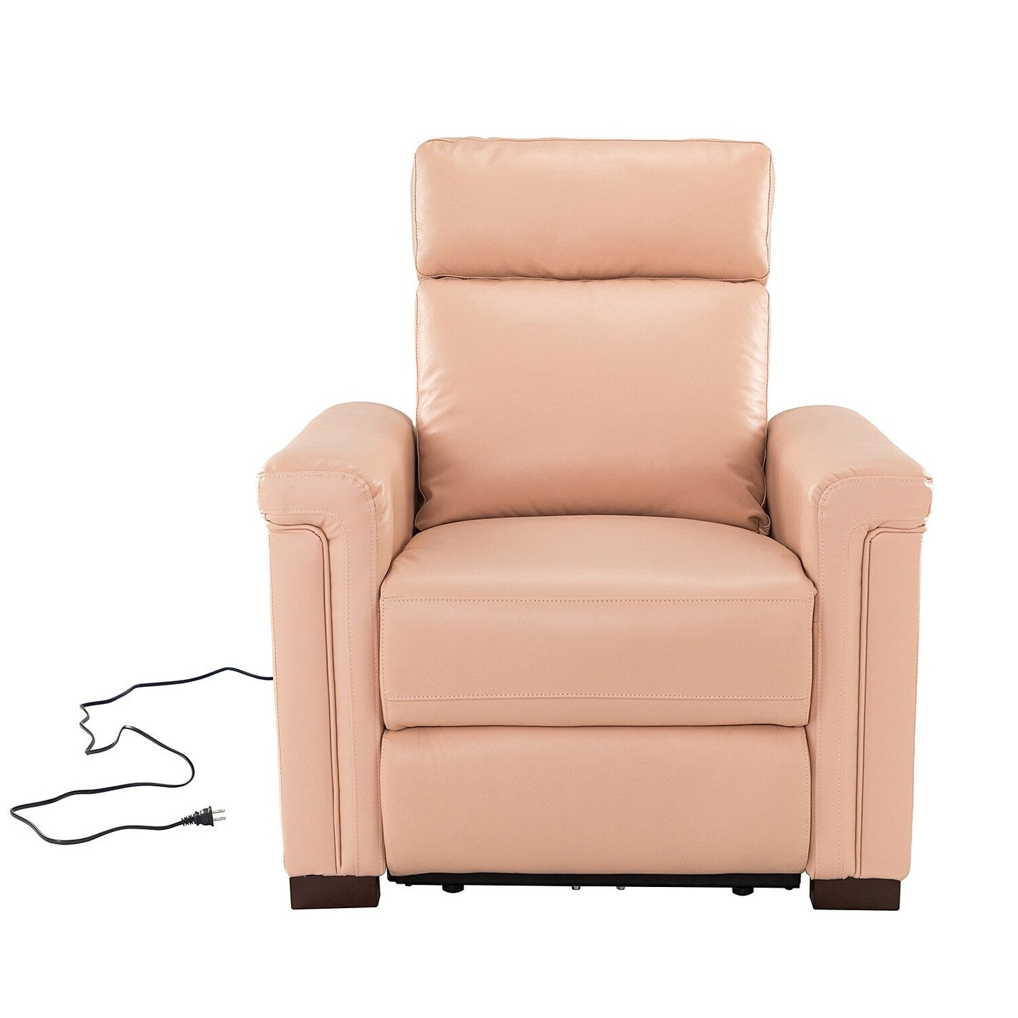 Fauteuil inclinable électrique classique contemporain Alicia 34,65 po en cuir véritable avec port USB (lot de 2)