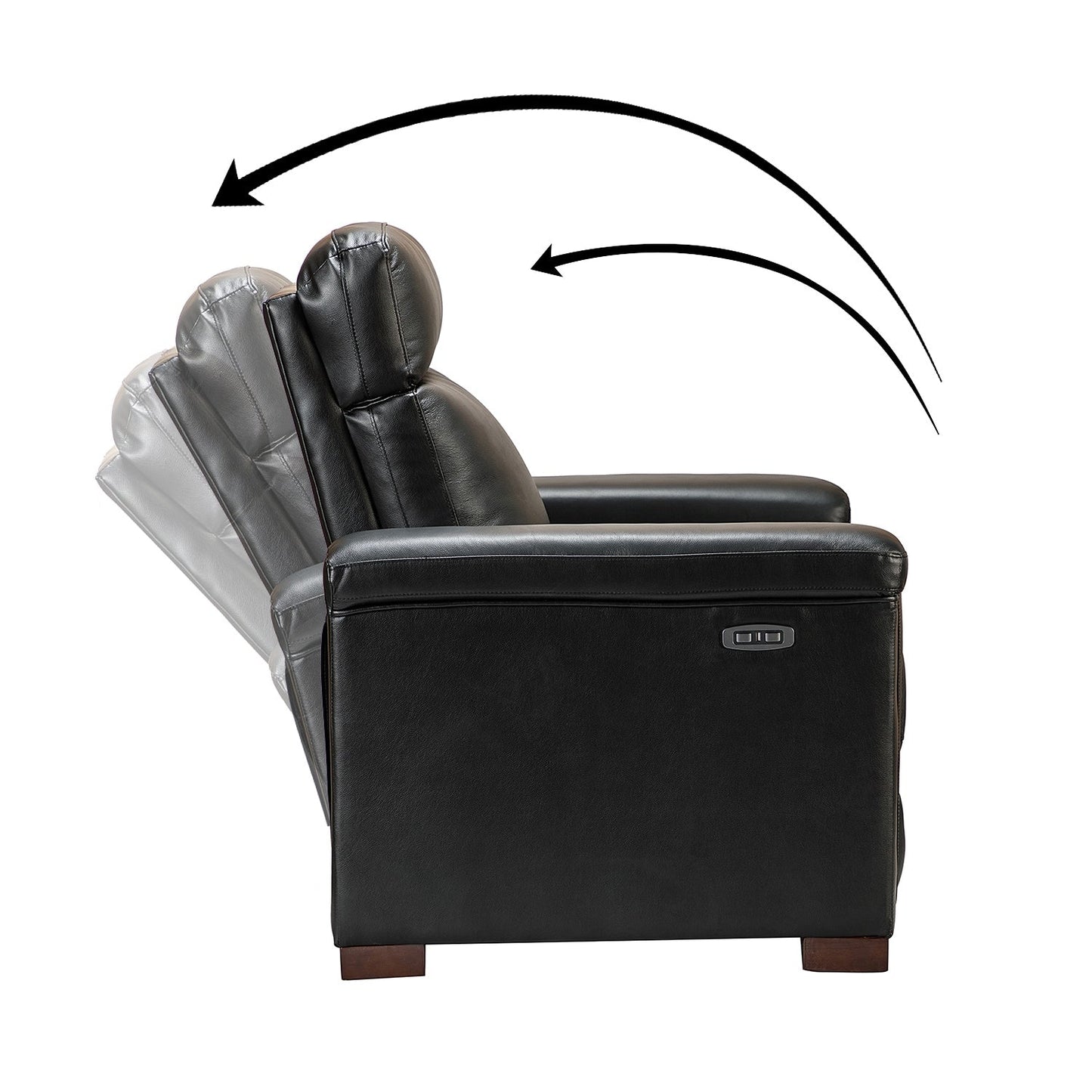 Fauteuil inclinable électrique classique contemporain Alicia 34,65 po en cuir véritable avec port USB (lot de 2)