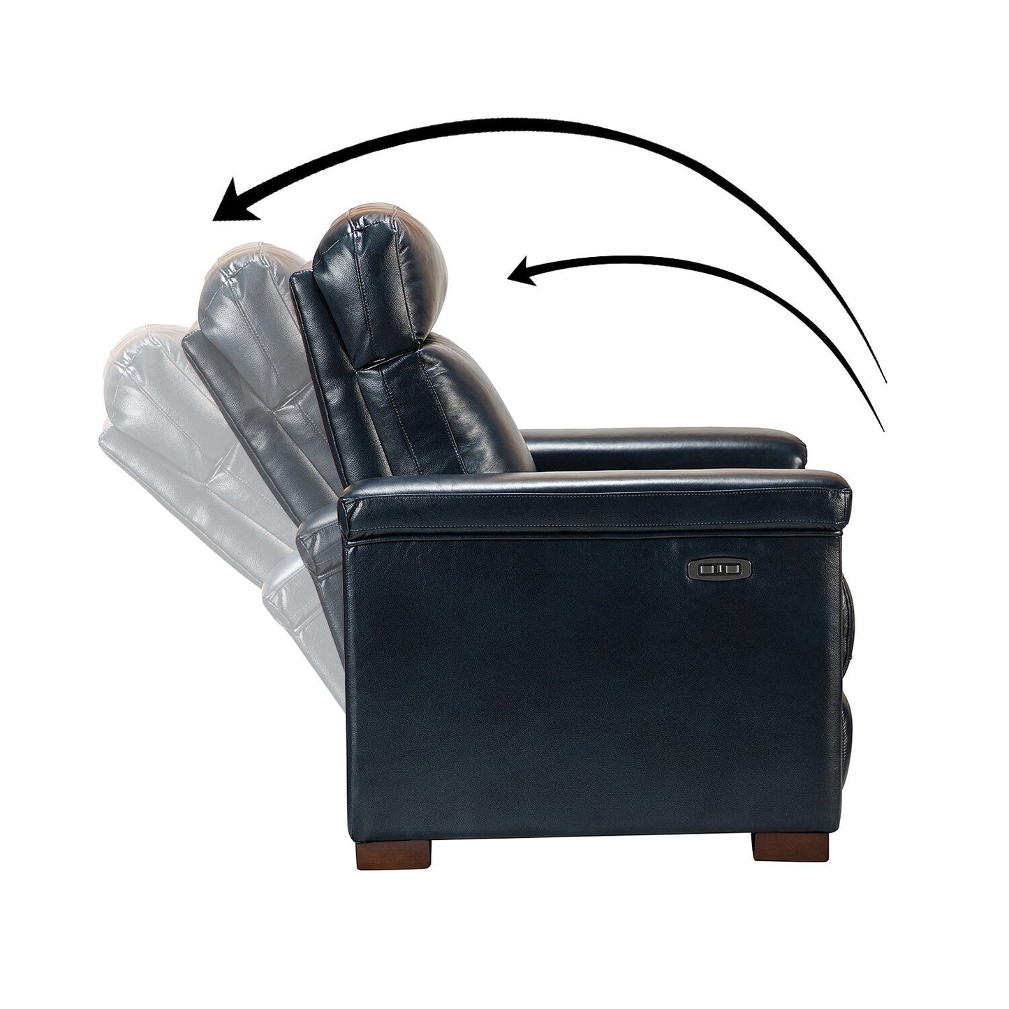 Fauteuil inclinable électrique classique contemporain Alicia 34,65 po en cuir véritable avec port USB (lot de 2)