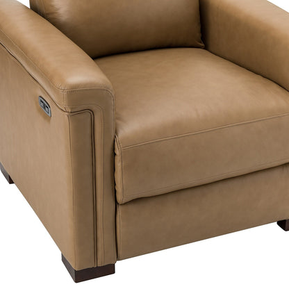 Fauteuil inclinable électrique classique contemporain Alicia 34,65 po en cuir véritable avec port USB (lot de 2)