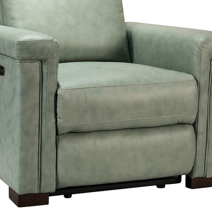 Fauteuil inclinable électrique classique contemporain Alicia 34,65 po en cuir véritable avec port USB (lot de 2)