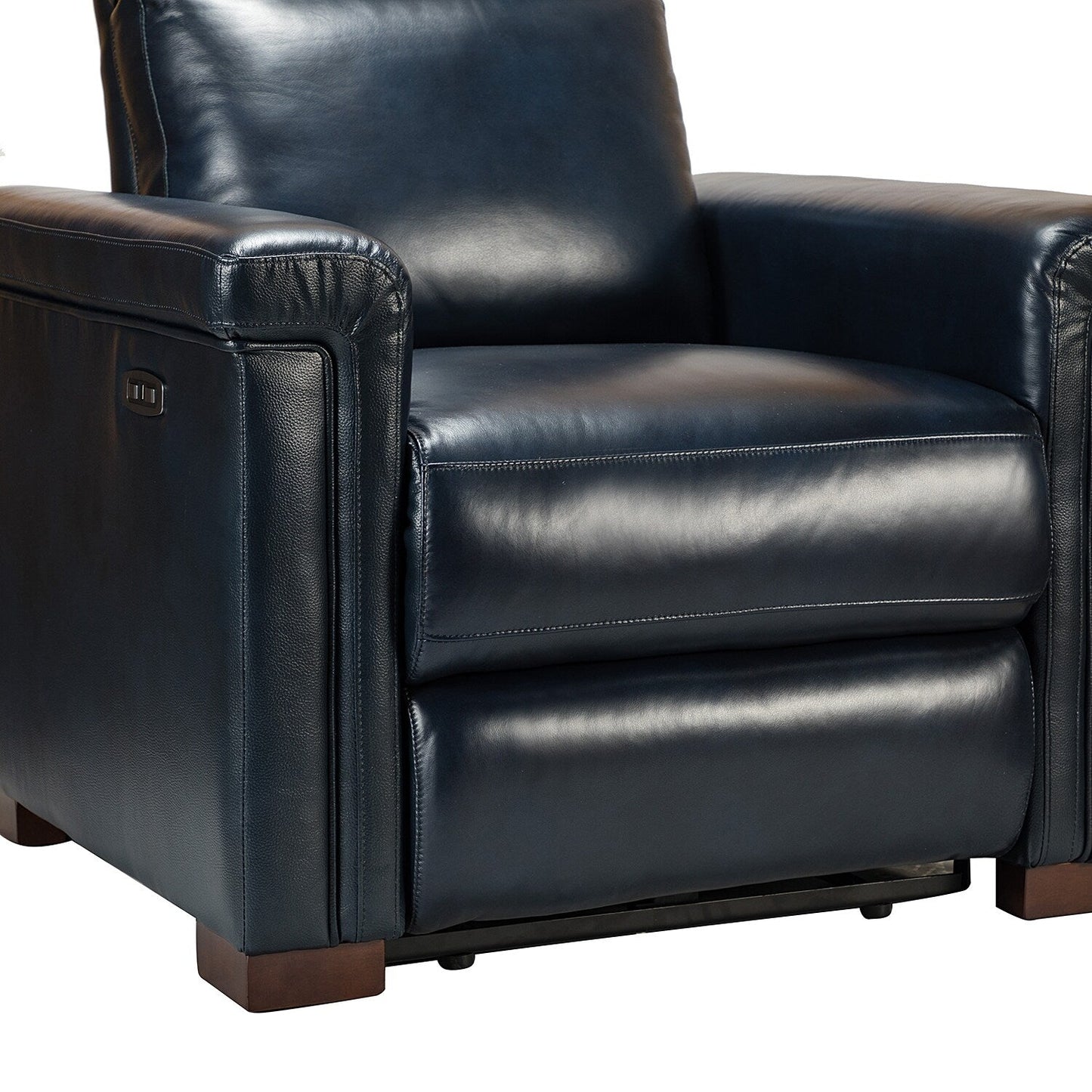Fauteuil inclinable électrique classique contemporain Alicia 34,65 po en cuir véritable avec port USB (lot de 2)