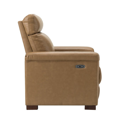 Fauteuil inclinable électrique classique contemporain Alicia 34,65 po en cuir véritable avec port USB (lot de 2)