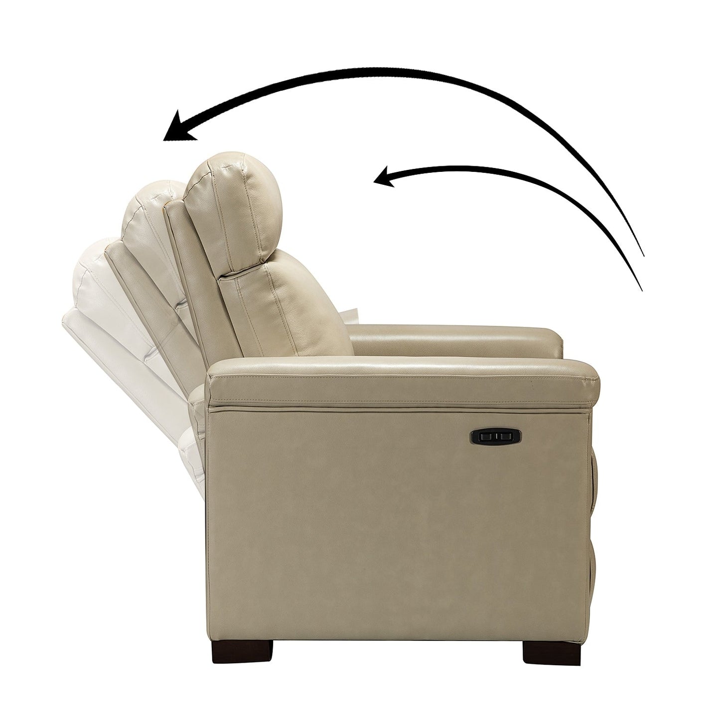 Fauteuil inclinable électrique classique contemporain Alicia 34,65 po en cuir véritable avec port USB (lot de 2)