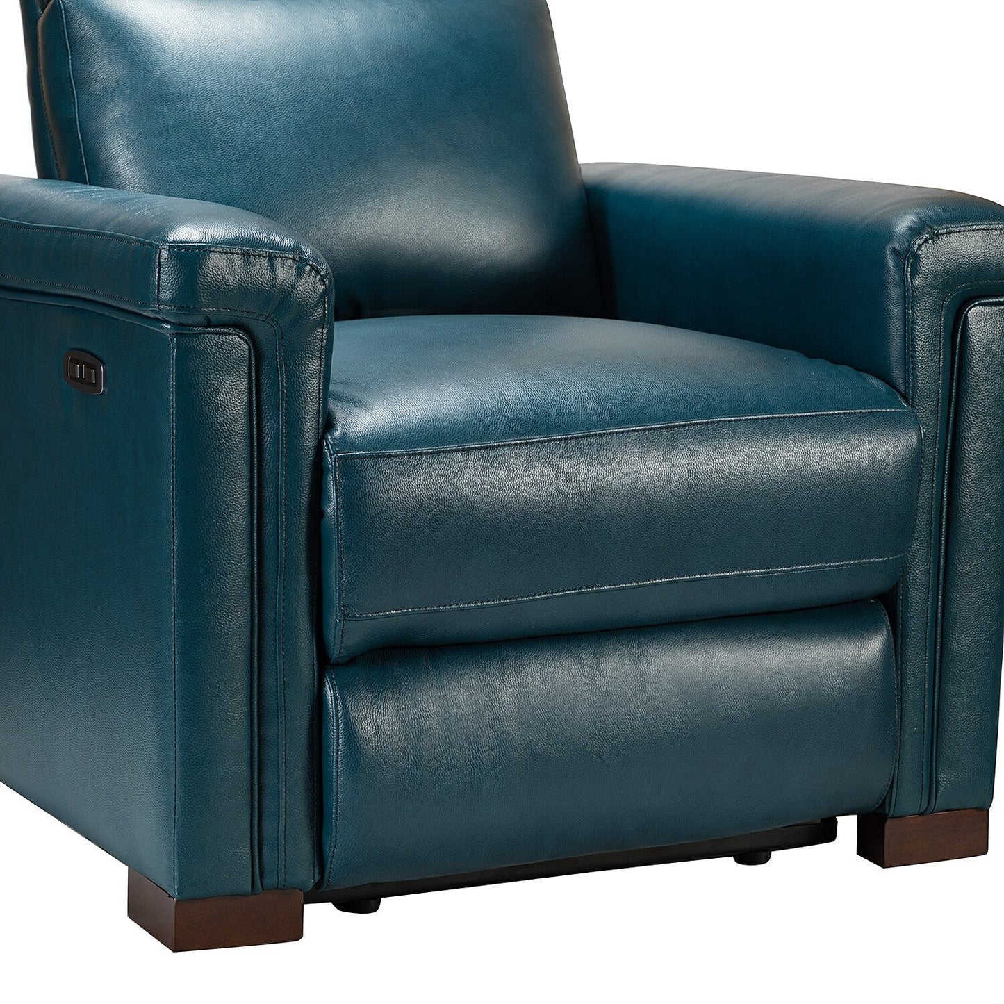 Fauteuil inclinable électrique classique contemporain Alicia 34,65 po en cuir véritable avec port USB (lot de 2)