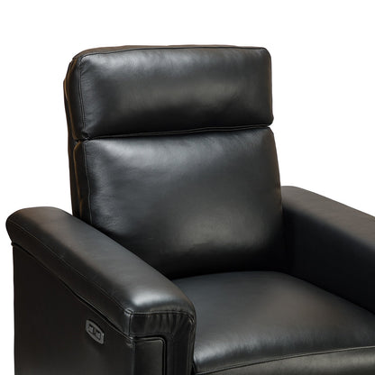Fauteuil inclinable électrique classique contemporain Alicia 34,65 po en cuir véritable avec port USB (lot de 2)