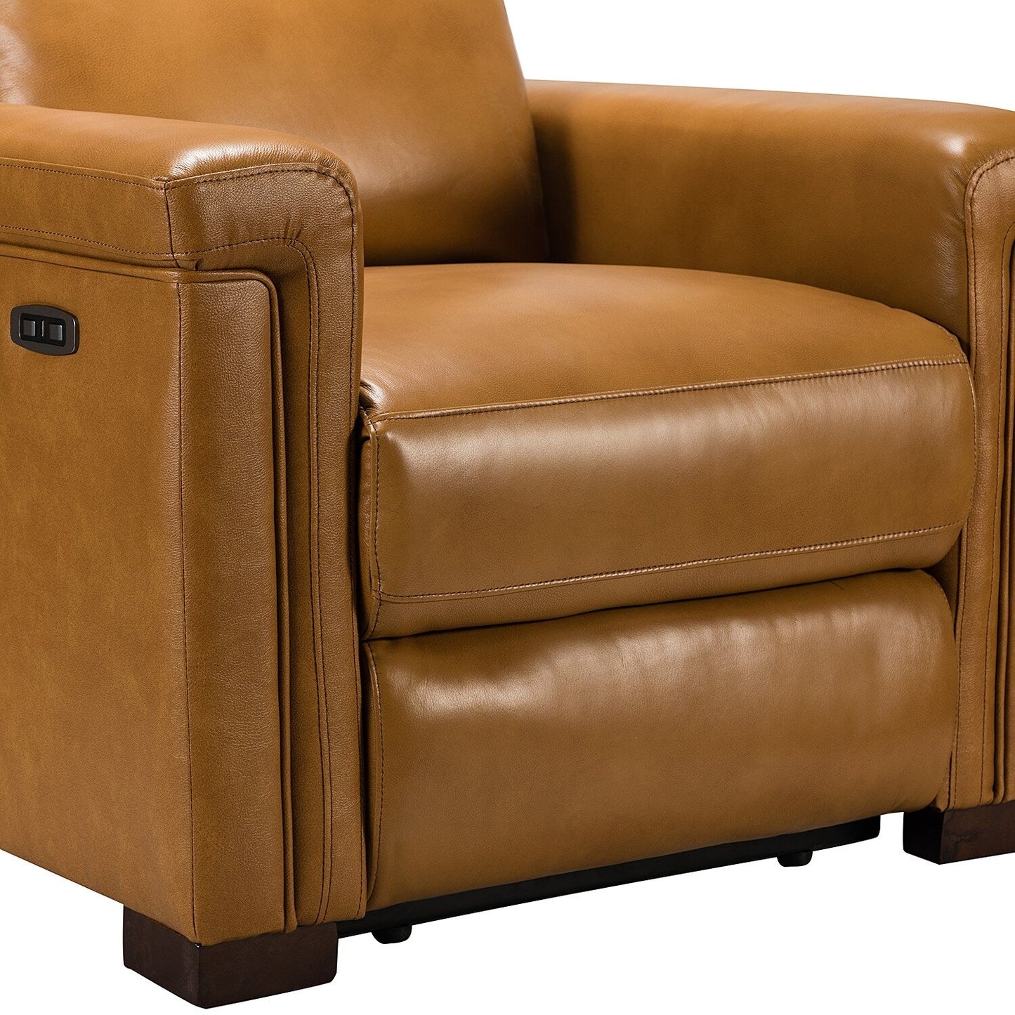 Fauteuil inclinable électrique classique contemporain Alicia 34,65 po en cuir véritable avec port USB (lot de 2)