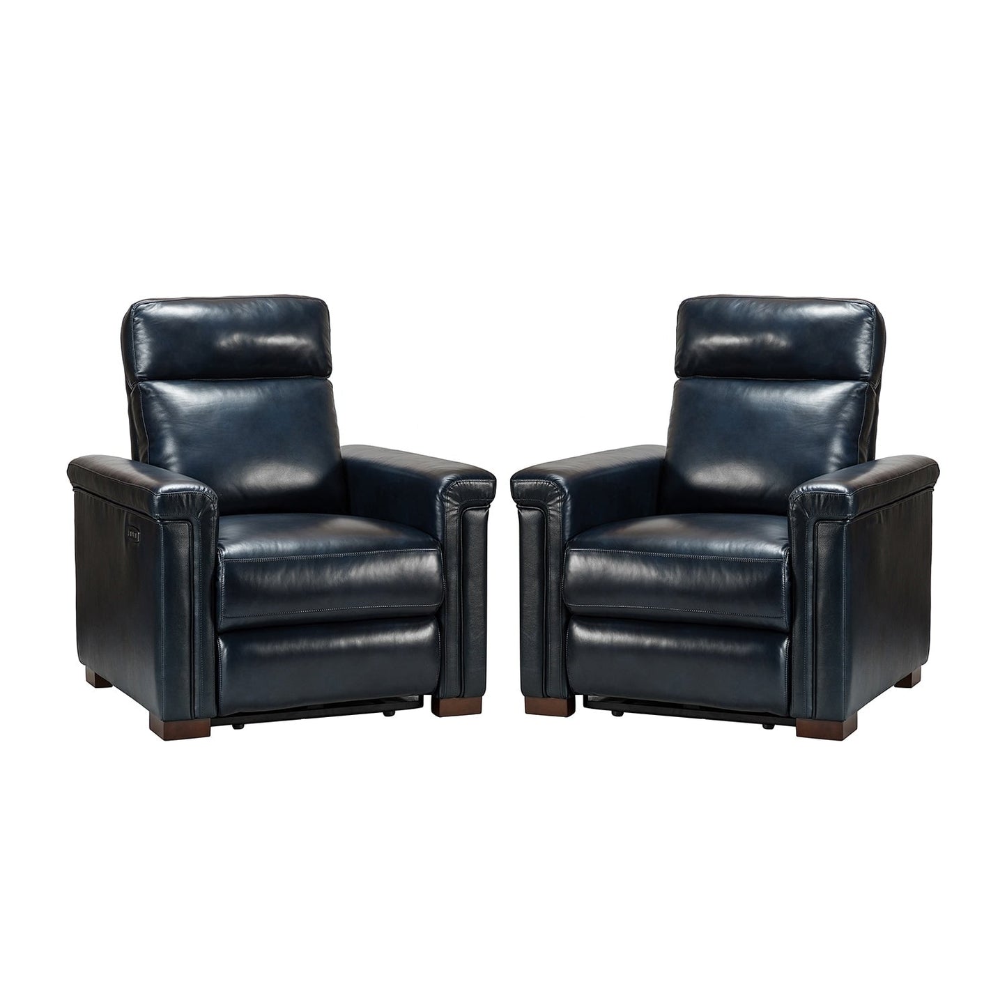 Fauteuil inclinable électrique classique contemporain Alicia 34,65 po en cuir véritable avec port USB (lot de 2)