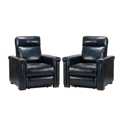Fauteuil inclinable électrique classique contemporain Alicia 34,65 po en cuir véritable avec port USB (lot de 2)