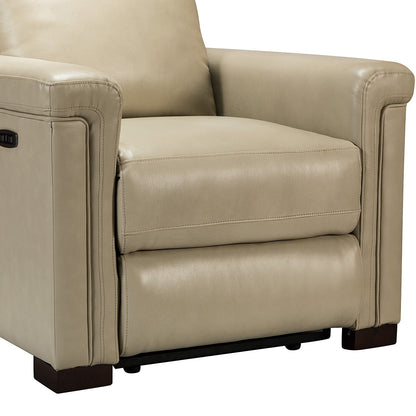 Fauteuil inclinable électrique classique contemporain Alicia 34,65 po en cuir véritable avec port USB (lot de 2)