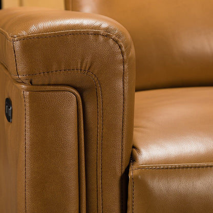 Fauteuil inclinable électrique classique contemporain Alicia 34,65 po en cuir véritable avec port USB (lot de 2)