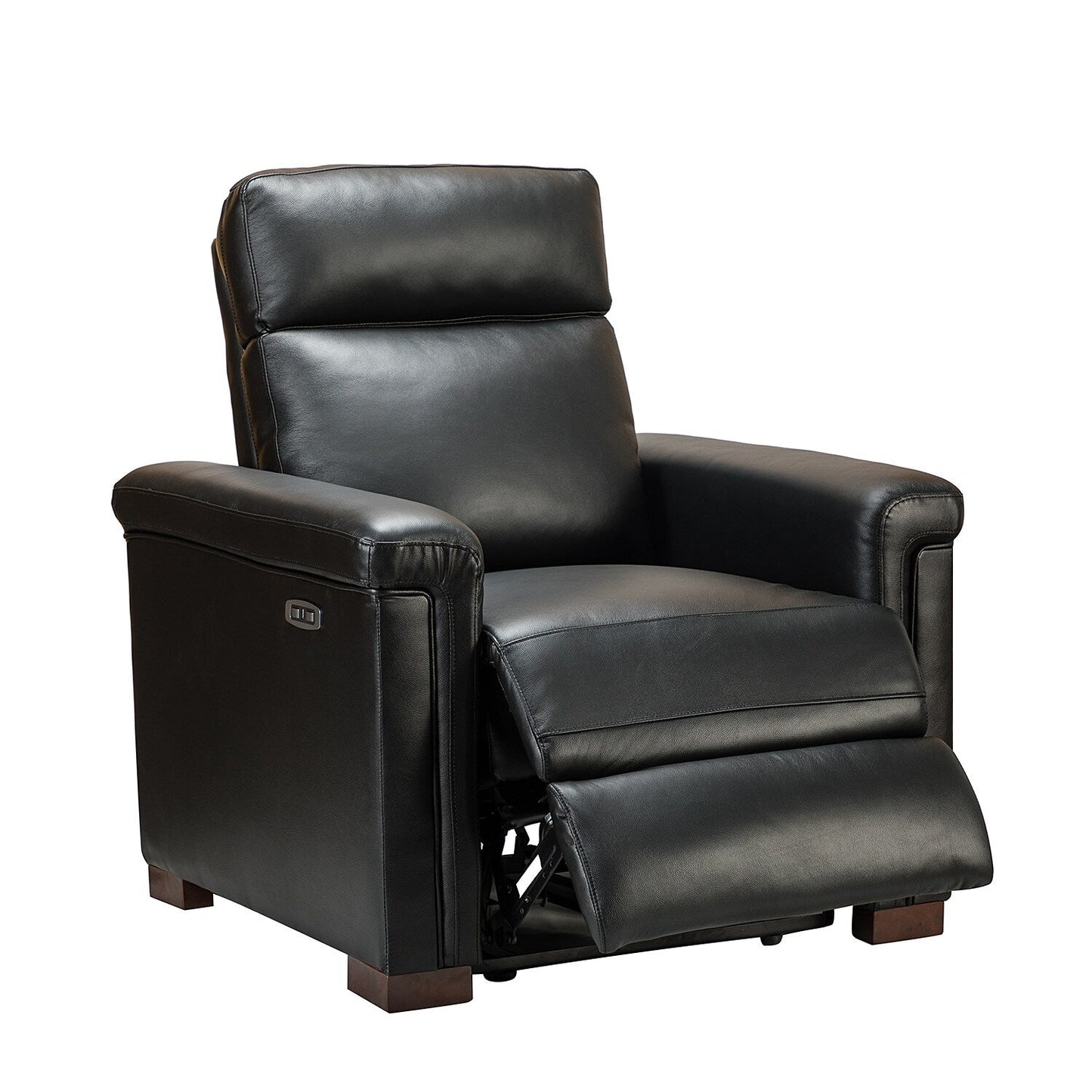 Fauteuil inclinable électrique classique contemporain Alicia 34,65 po en cuir véritable avec port USB (lot de 2)