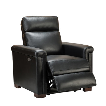 Fauteuil inclinable électrique classique contemporain Alicia 34,65 po en cuir véritable avec port USB (lot de 2)