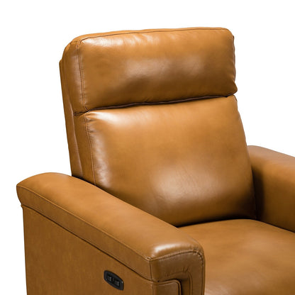 Fauteuil inclinable électrique classique contemporain Alicia 34,65 po en cuir véritable avec port USB (lot de 2)