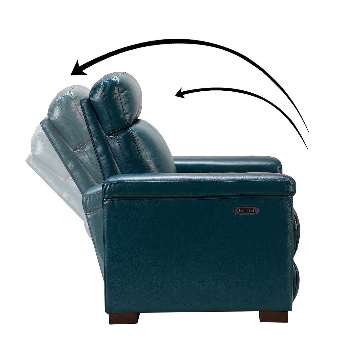 Fauteuil inclinable électrique classique contemporain Alicia 34,65 po en cuir véritable avec port USB (lot de 2)