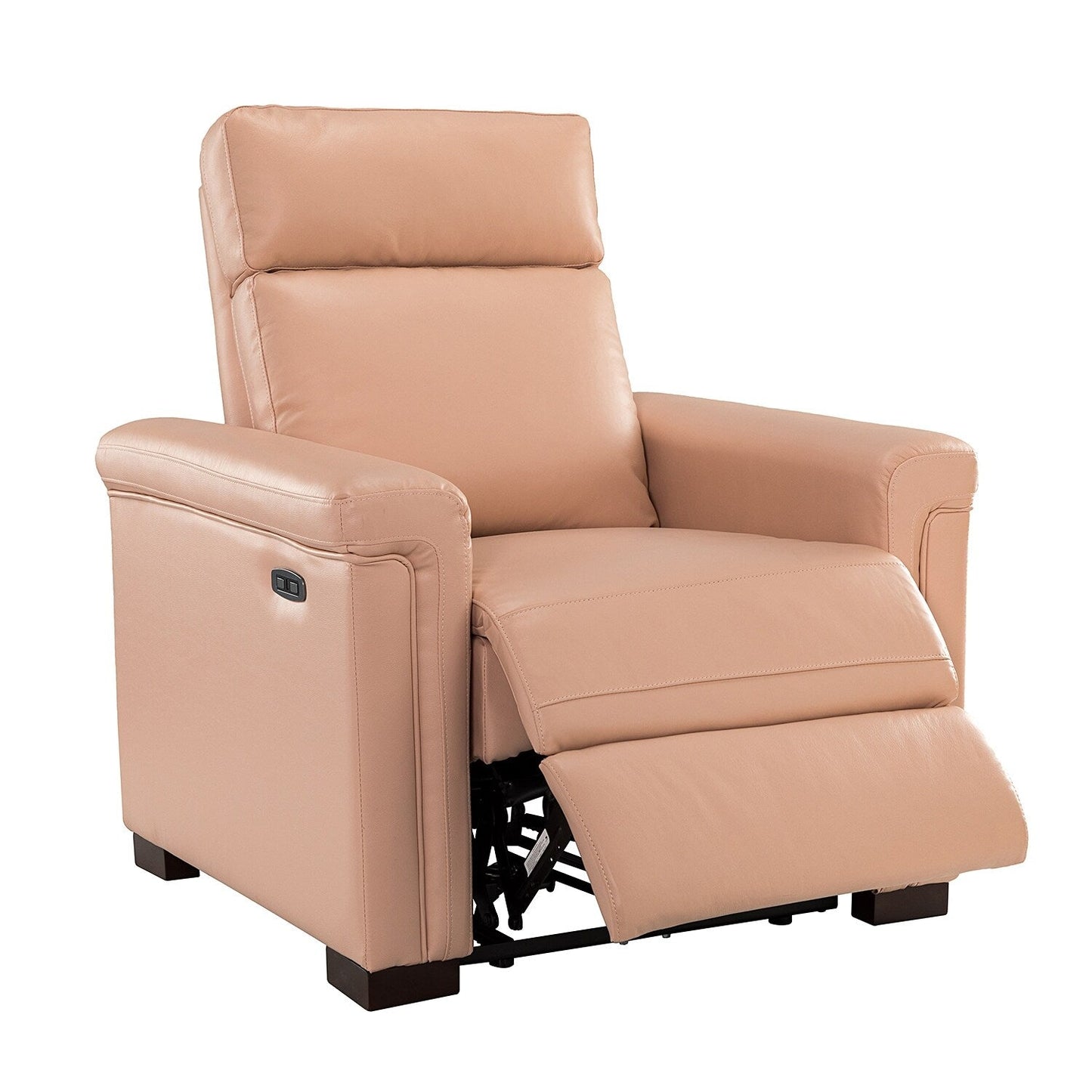 Fauteuil inclinable électrique classique contemporain Alicia 34,65 po en cuir véritable avec port USB (lot de 2)
