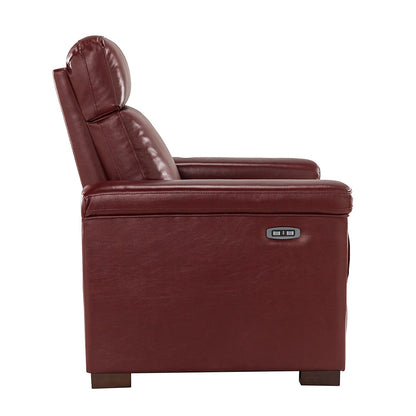 Fauteuil inclinable électrique classique contemporain Alicia 34,65 po en cuir véritable avec port USB (lot de 2)